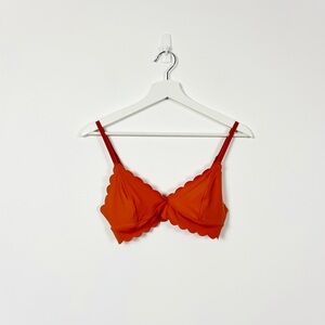 Urban Outfitters Out From Under Orange Scalloped Hem Bralette